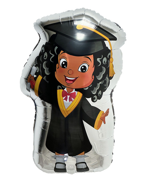 36" African American Girl Graduate Balloon