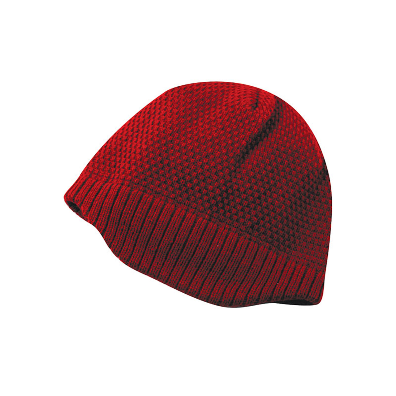 KNP AC2260 Tonal Checker Jacquard Beanie with Knit Brim