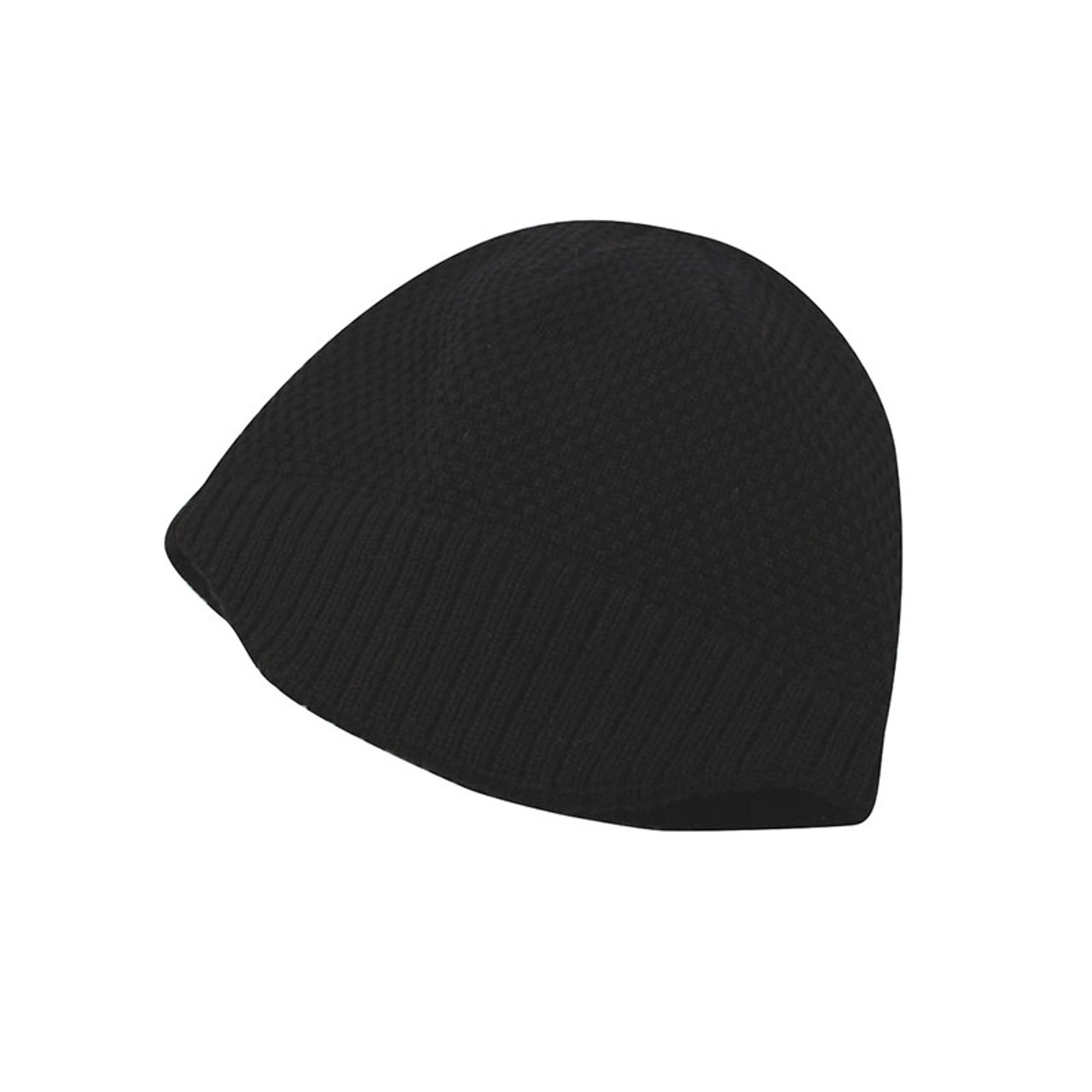 KNP AC2260 Tonal Checker Jacquard Beanie with Knit Brim