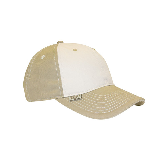 OC6111 Khaki/Stone Organic Cotton Cap | Toque.ca