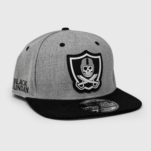 Skull Icon Snap Back Hat - Grey Heather
