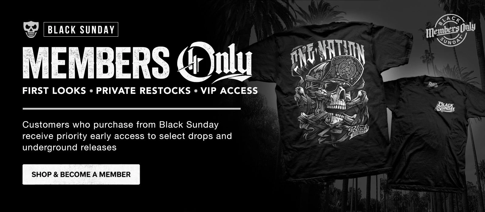 Black Sunday Members Only exclusive access banner