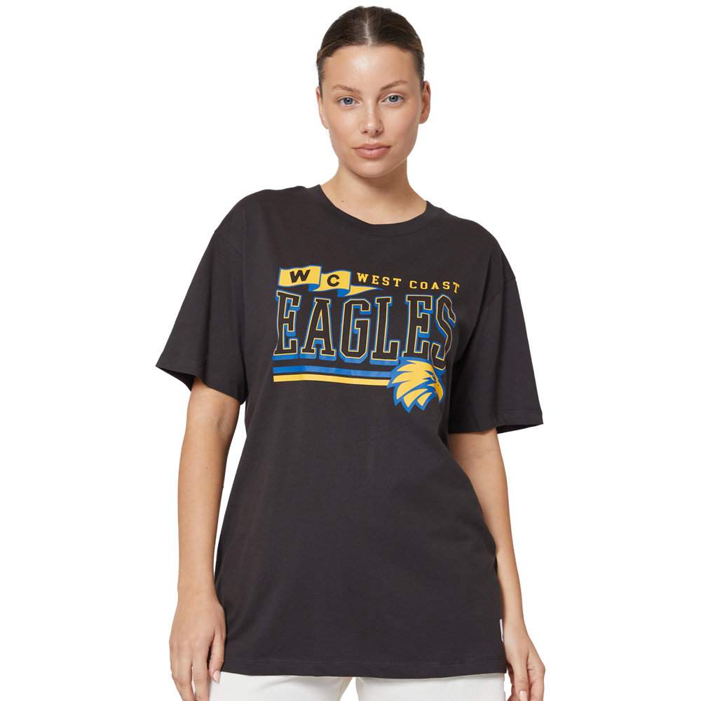 West Coast Eagles Adult Graphic Tee Black (S22)