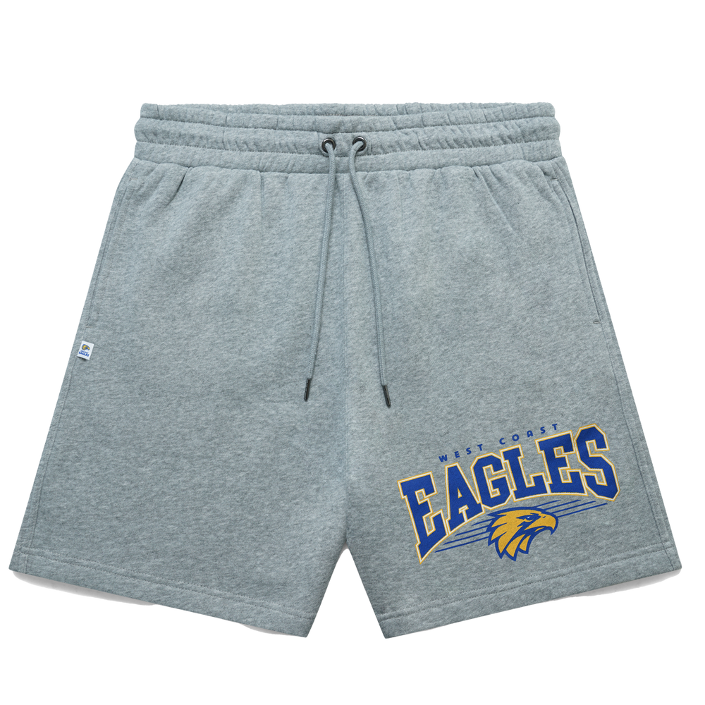 West Coast Eagles Men's Graphic Fleece Shorts Grey (W23) West Coast