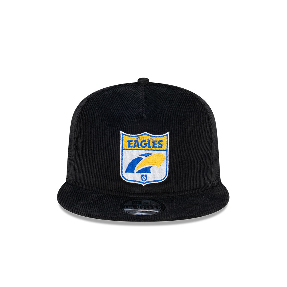 West Coast Eagles New Era Heritage Logo Cord Golfer Cap Black
