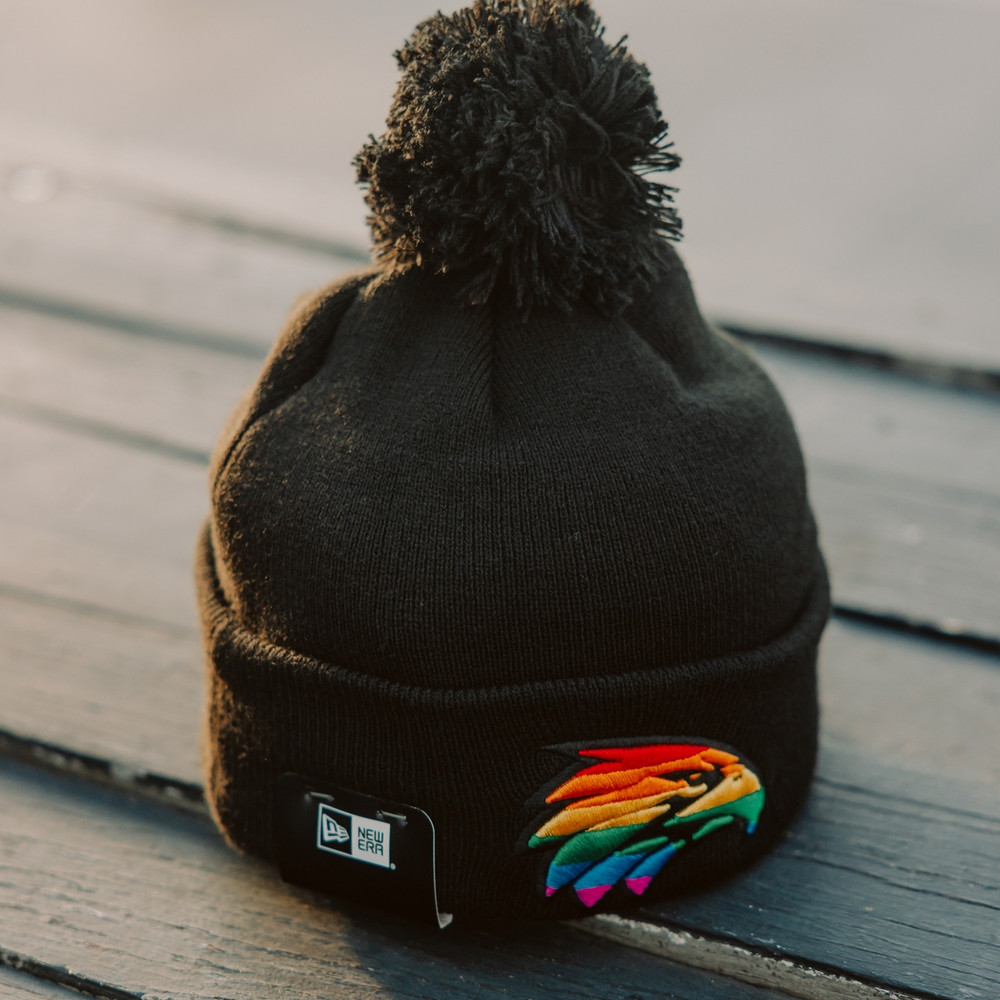 West Coast Eagles New Era Pride Knit Beanie Black (2023)