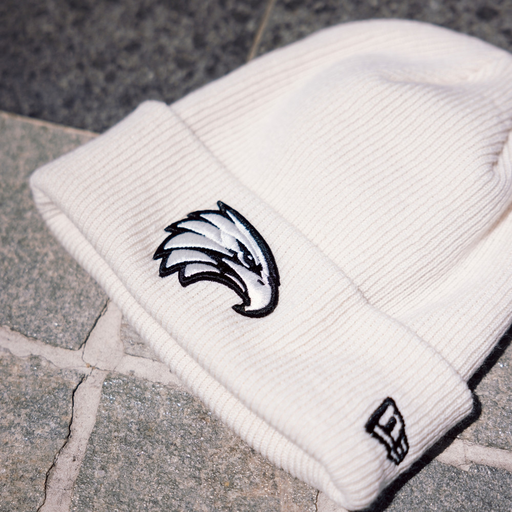 West Coast Eagles New Era Knit Beanie Ivory/Black