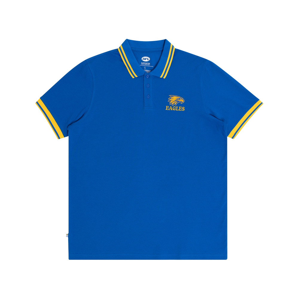 West Coast Eagles Men's Pique Polo Gold (S23)