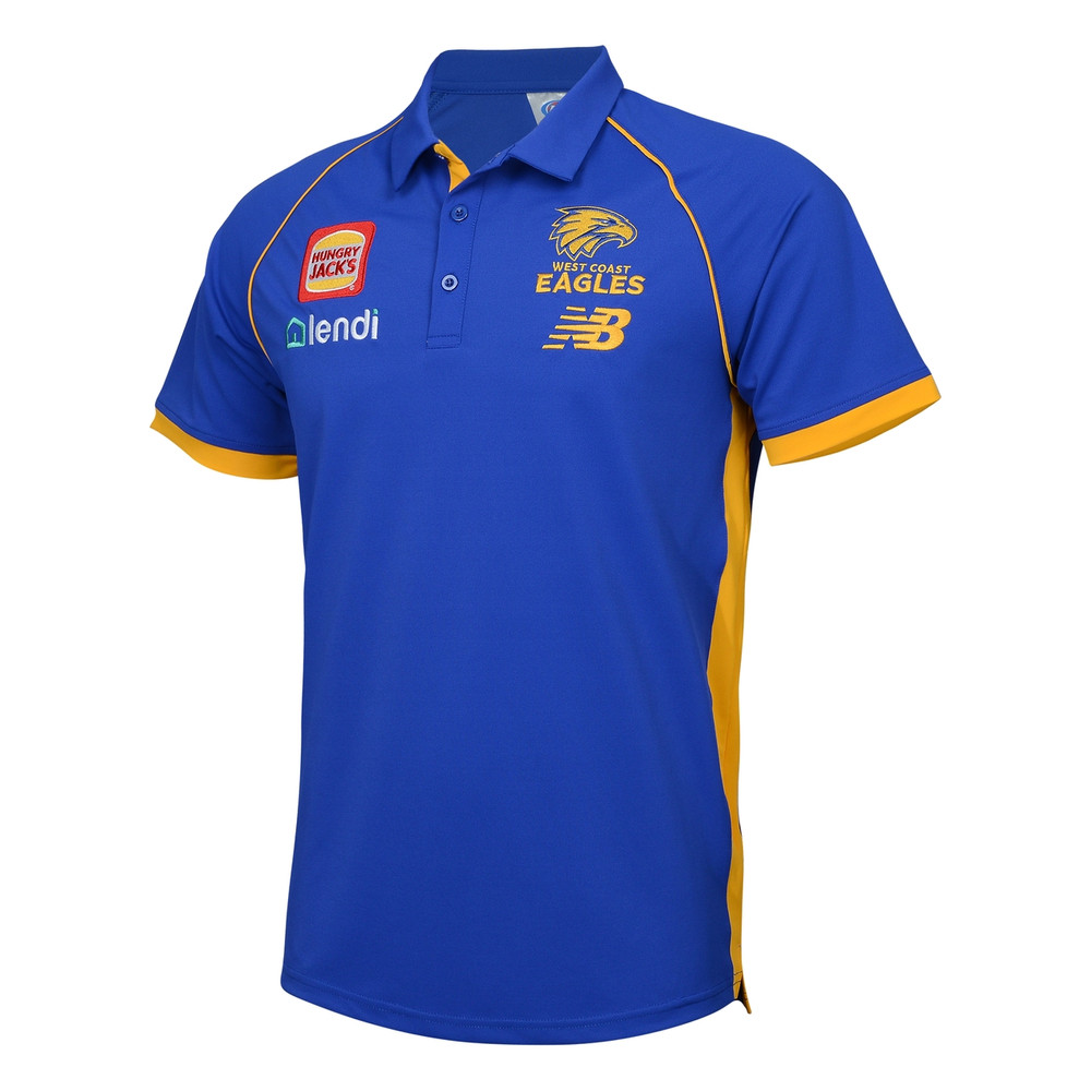 West Coast Eagles New Balance Men's Media Polo Royal (2024)