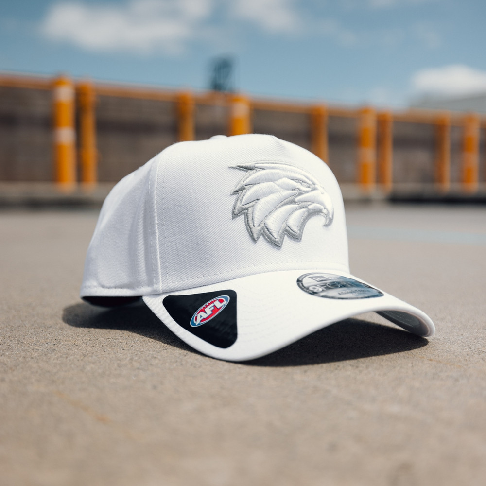 West Coast Eagles New Era 940 A-Frame White with Grey (2024)