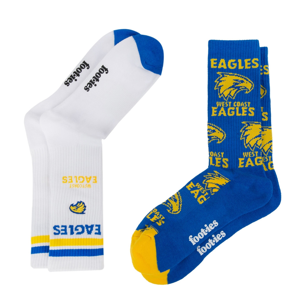 West Coast Eagles 2 pack Sneaker Socks (2024)