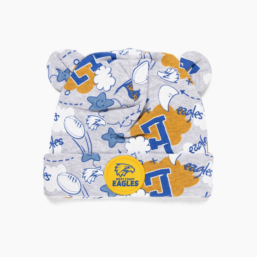 West Coast Eagles Baby Cloud Beanie Grey Marle (2024)