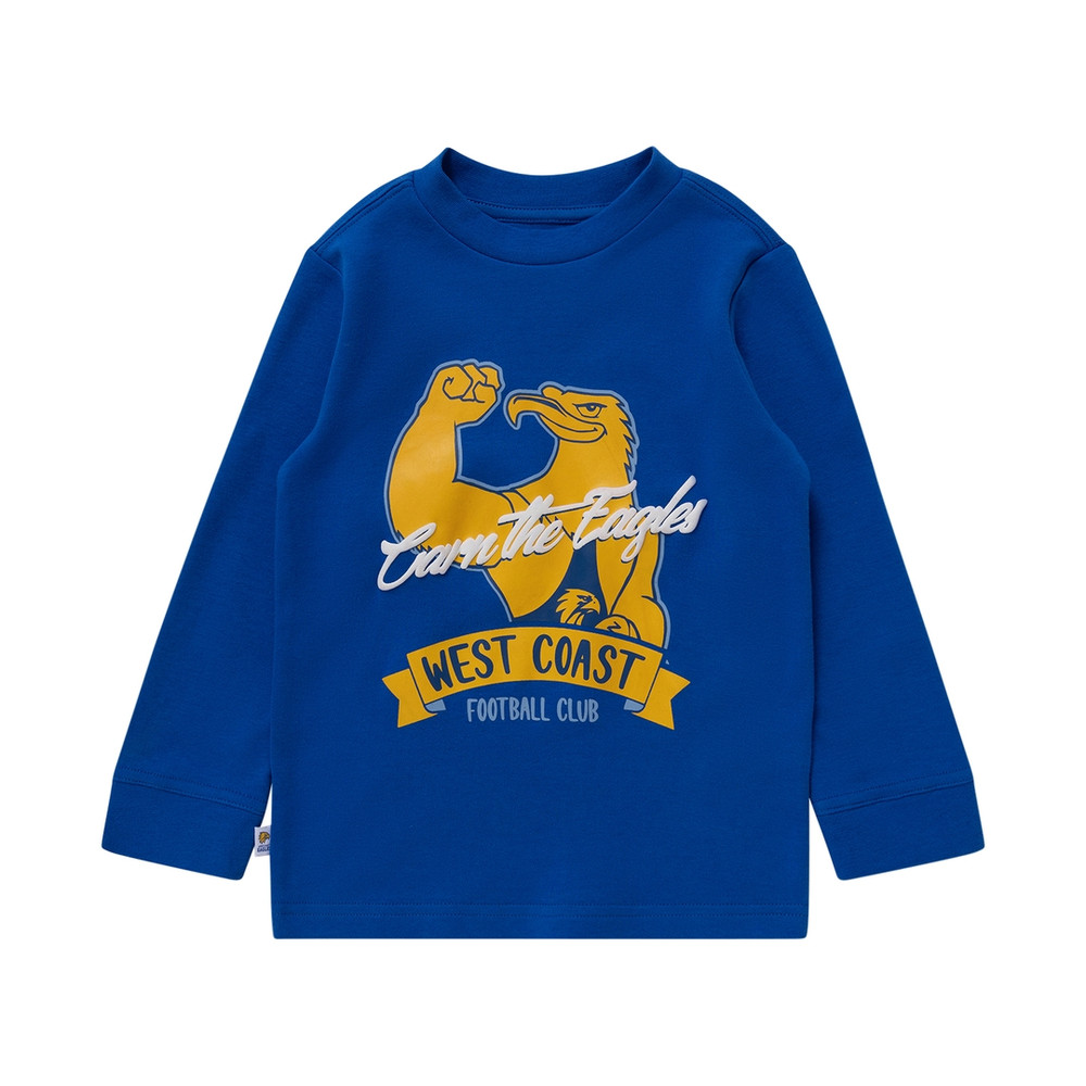West Coast Eagles Kids Long Sleeve Tee Royal (2024)