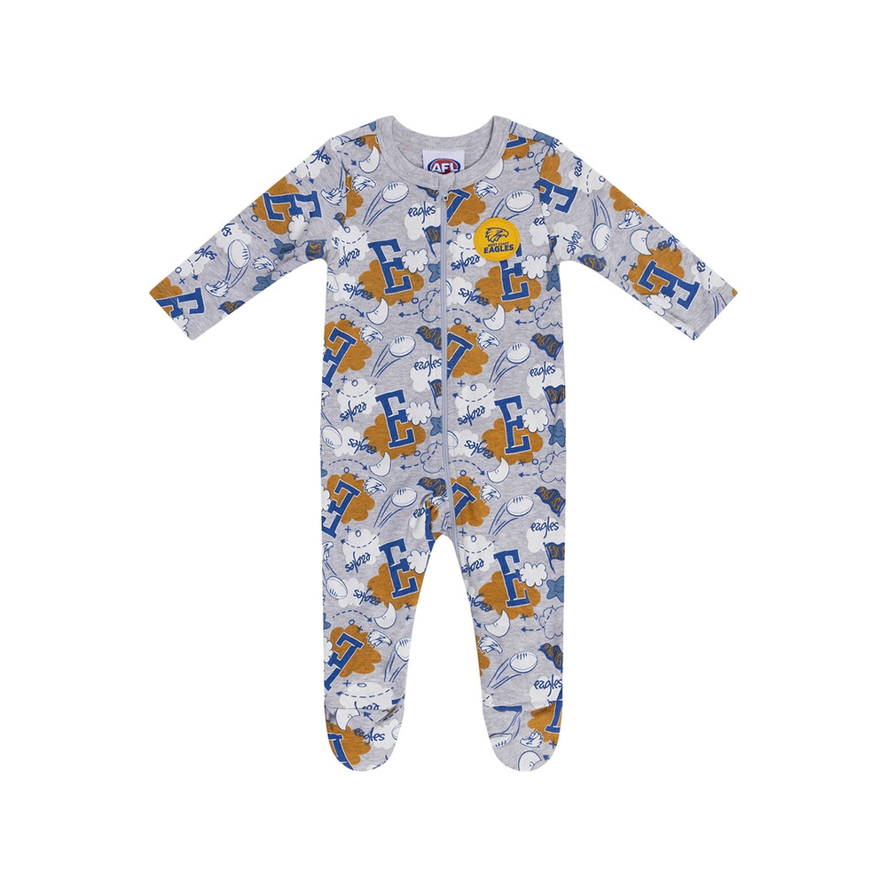 West Coast Eagles Infant Cloud Romper Grey Marle (2024)