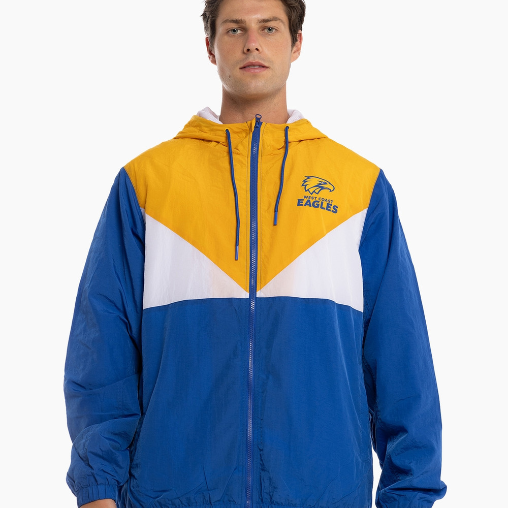 West Coast Eagles Adult Paneled Windbreaker Royal/Gold (2024)