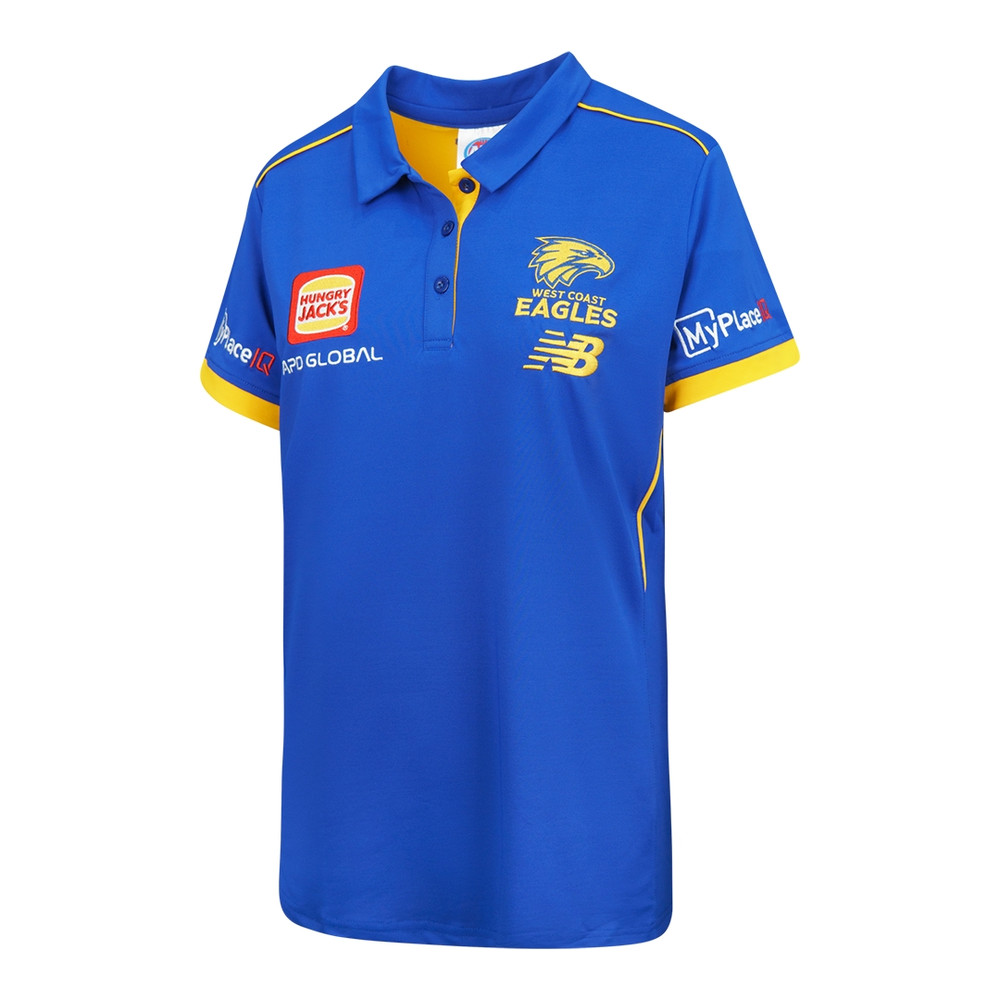 West Coast Eagles New Balance Women's Media Polo Royal (2026)