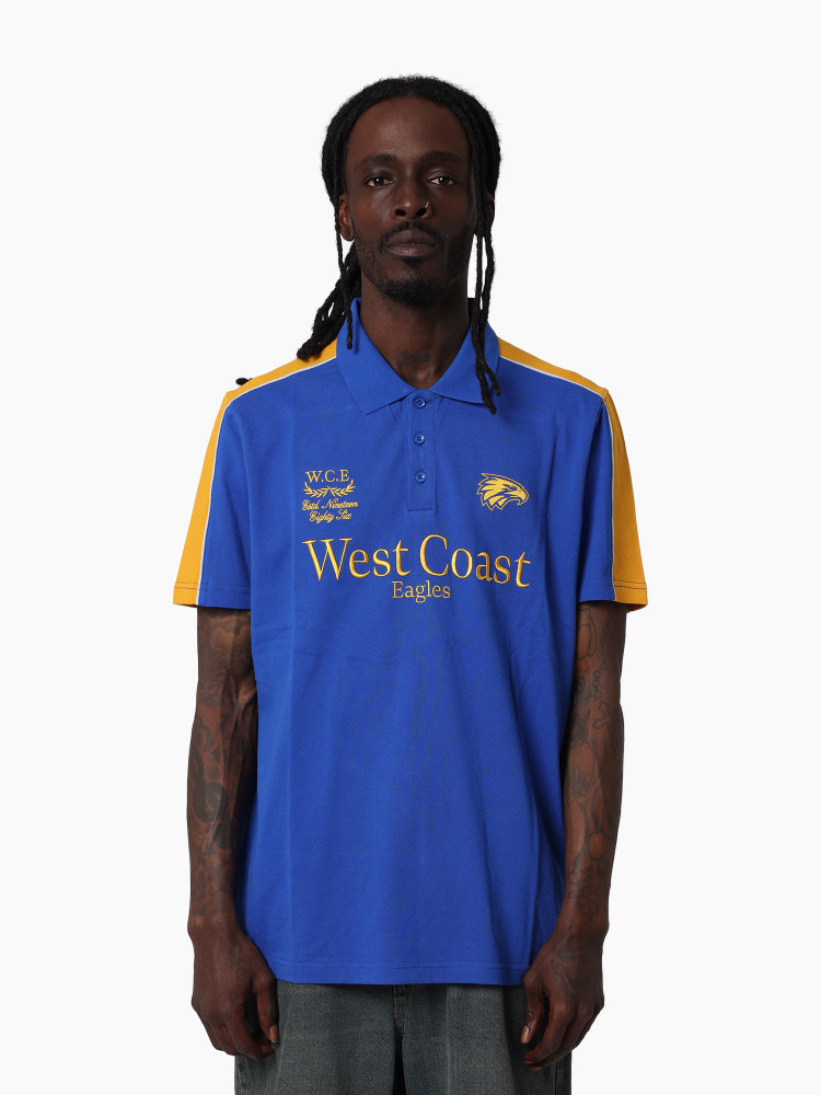 West Coast Eagles Men's Multi Logo Polo Royal (2026)