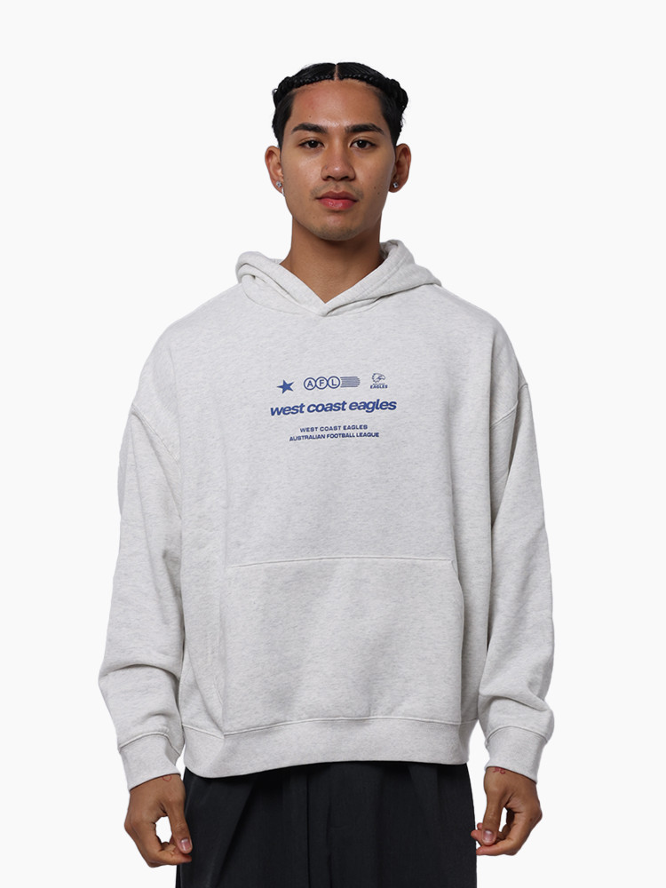 West Coast Eagles Men's Box Fit Hoody Silver Marle (2026)