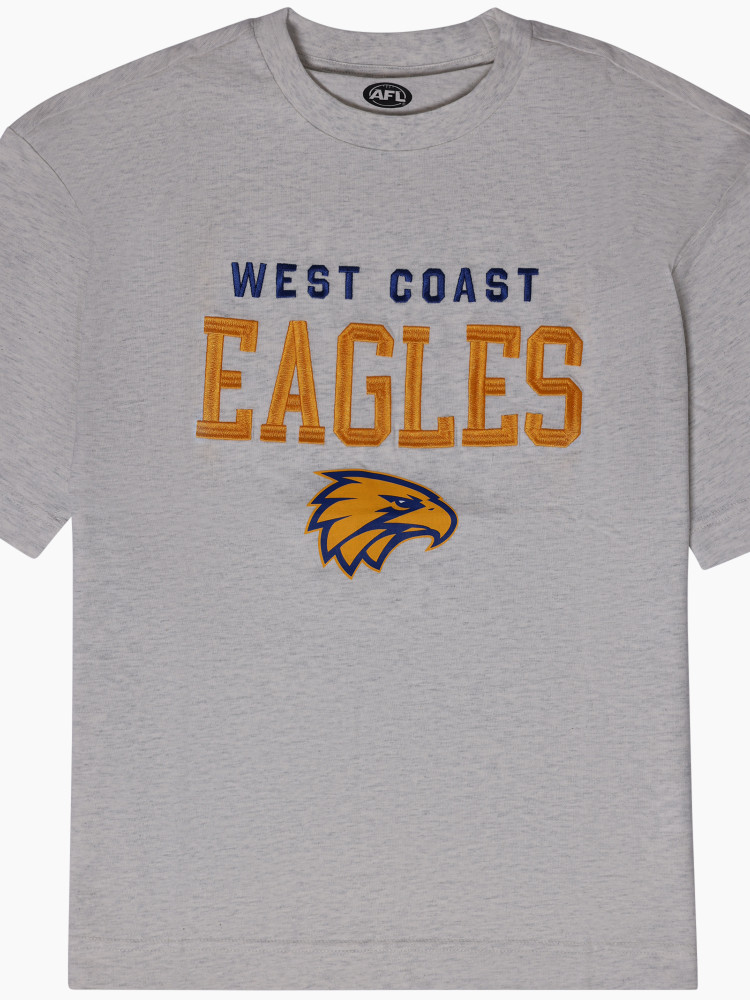 West Coast Eagles Youth Arch Vintage Tee Silver Marle (2026)