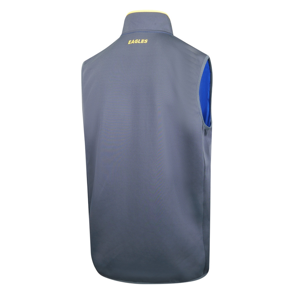 West Coast Eagles New Balance Adult Puffer Vest Carbon/Royal (2026)