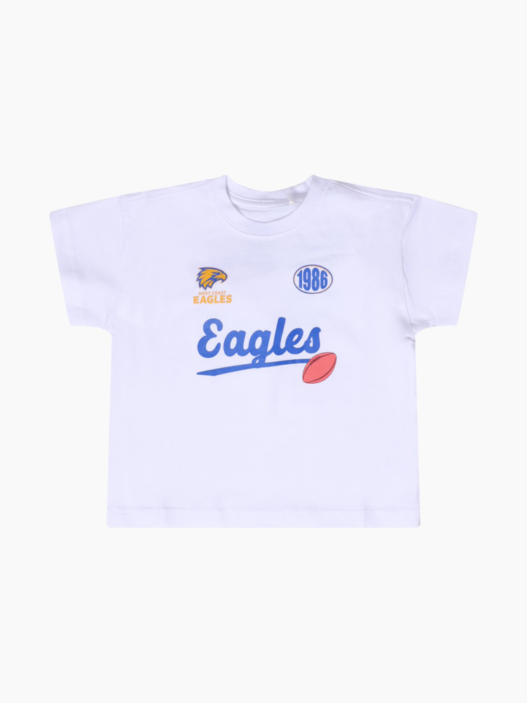 West Coast Eagles Infant Oversized Jersey Tee White (2026) (Updating)