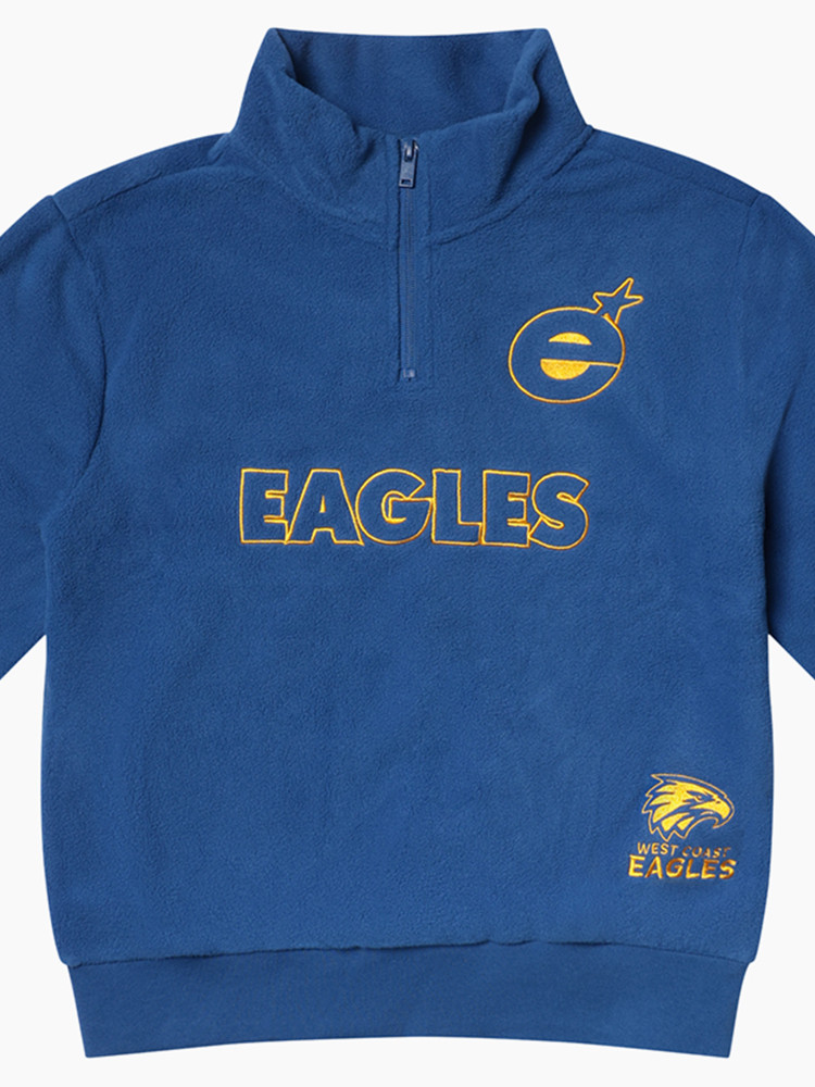 West Coast Eagles Youth 1/4 Zip Polar Fleece Royal (2026)