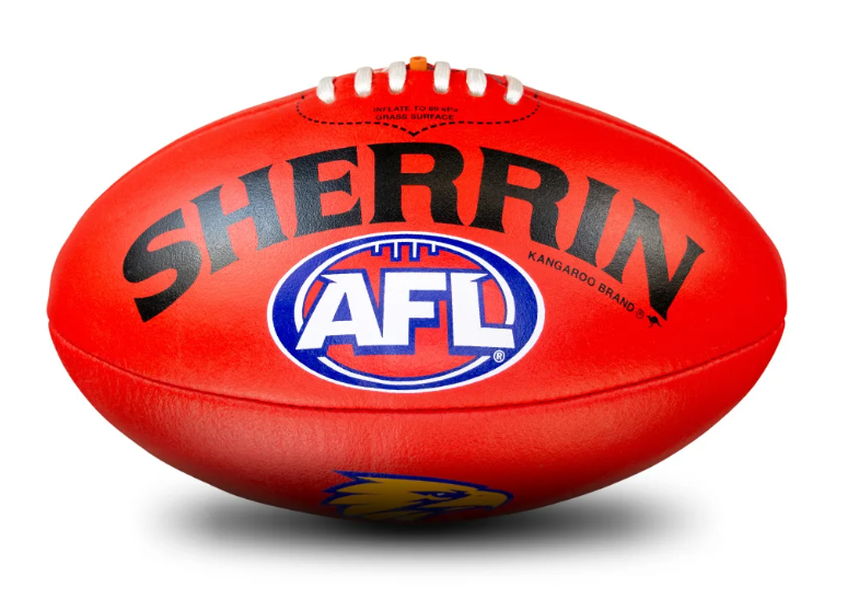 West Coast Eagles Sherrin Size 5 Leather Football Red