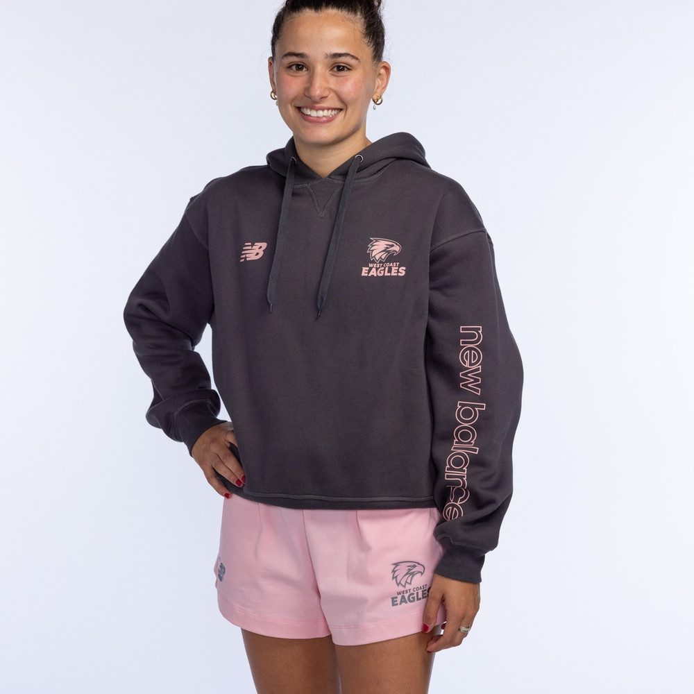 West Coast Eagles New Balance AFLW Women's Box Fit Hood Charcoal (2026)
