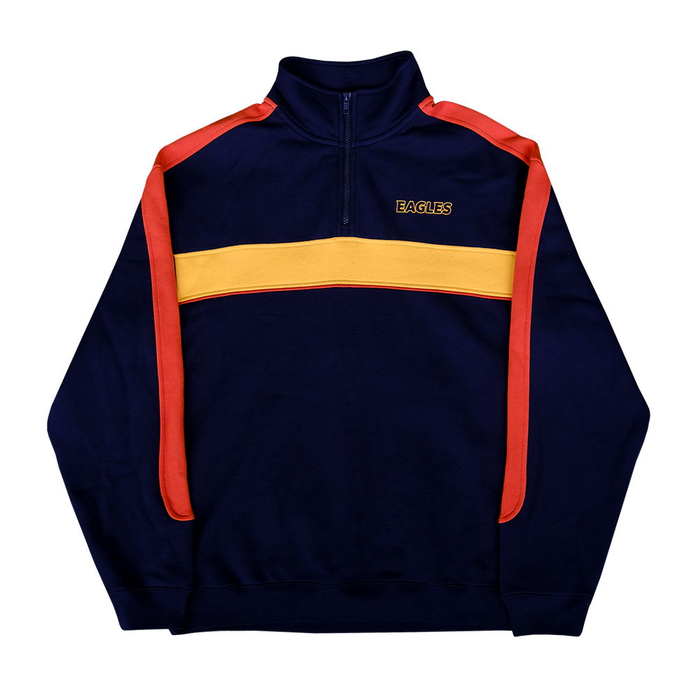 West Coast Eagles Ochre Range Navy Quarter Zip Hood (2026)