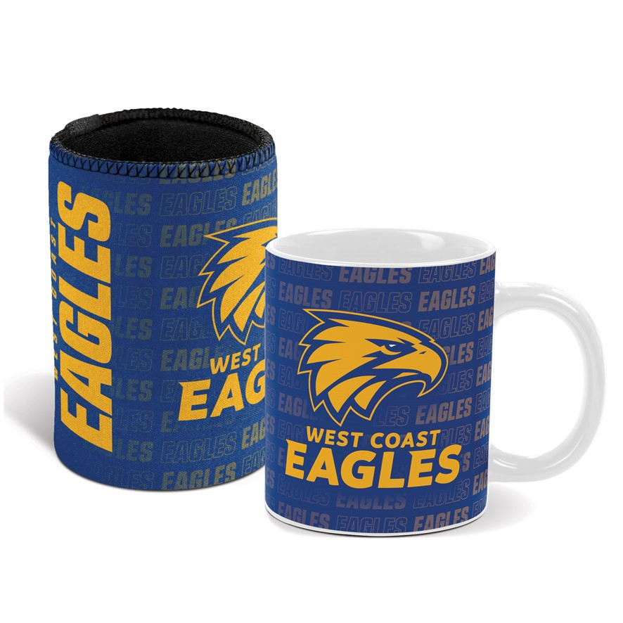 West Coast Eagles Mug and Can Cooler Gift Set
