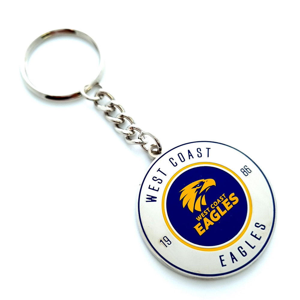 West Coast Eagles Round Logo Keyring