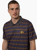 West Coast Eagles Men's Striped Golf Polo Grey (2025)