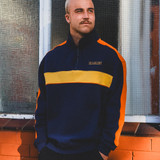 West Coast Eagles Ochre Range Navy Quarter Zip Hood (2026)