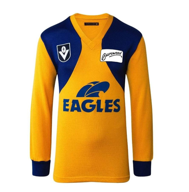 West Coast Eagles Men's 1987 Woollen Burswood Logo Clash Guernsey Long Sleeve