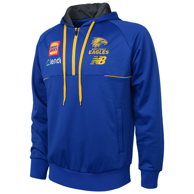 West Coast Eagles New Balance Women's Half Zip Player Hoody Royal (2023)