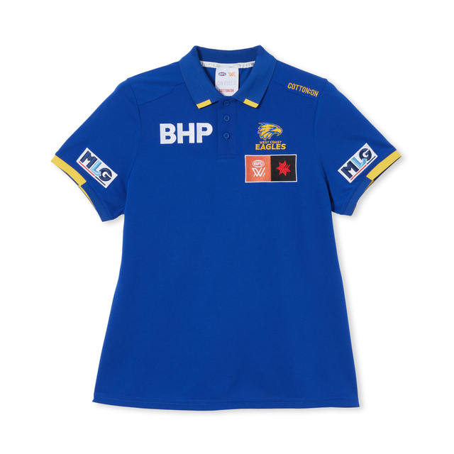 West Coast Eagles Cotton On AFLW Women's Media Polo (2023) West Coast Eagles Cotton On AFLW Women's Media Polo (2023)