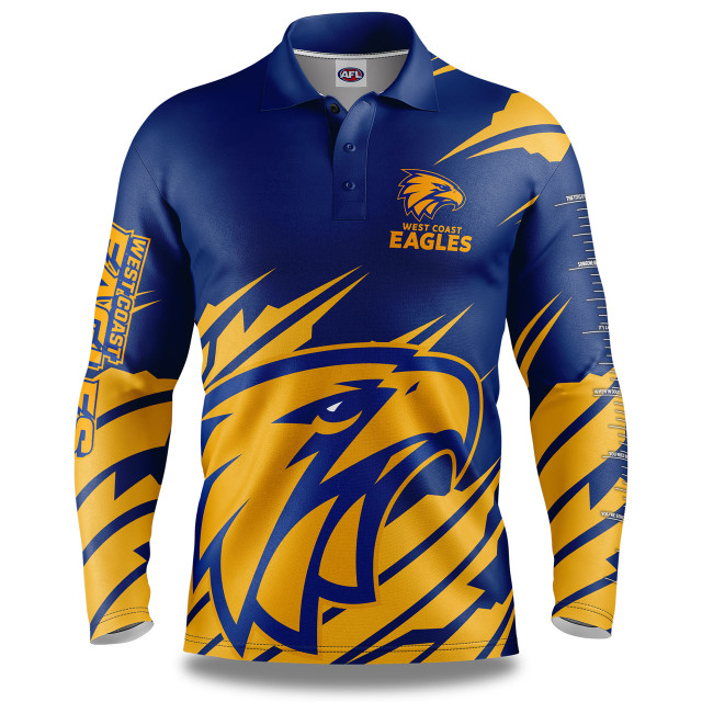 West Coast Eagles Adult Ignition Fishing Shirt