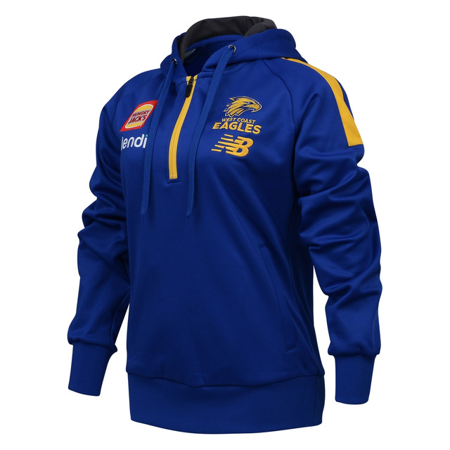 West Coast Eagles New Balance Women's Half Zip Hood Royal (2024)