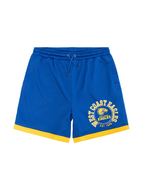 West Coast Eagles Youth Mesh Basketball Shorts Royal (2025)