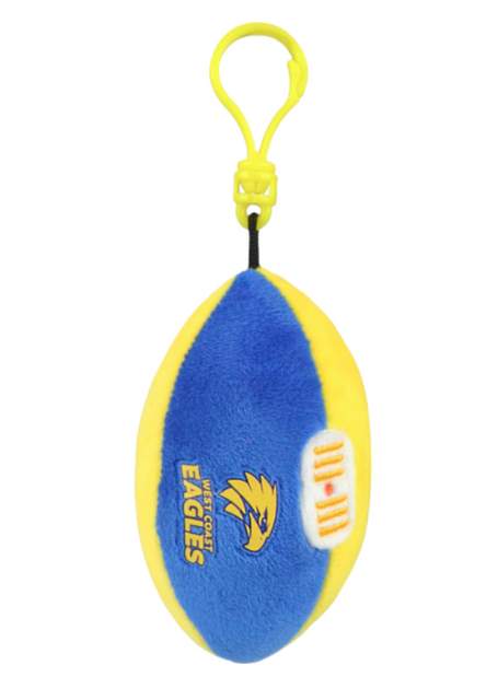 West Coast Eagles Plush Football Key Clip