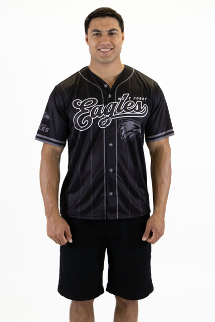 West Coast Eagles Adult Blackout Baseball Shirt (2025) West Coast Eagles Adult Blackout Baseball Shirt (2025)