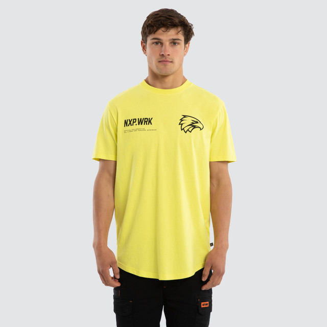 West Coast Eagles X NXP.WRK Ethic Tee Yellow (2025) West Coast Eagles X NXP.WRK Ethic Tee Yellow (2025)