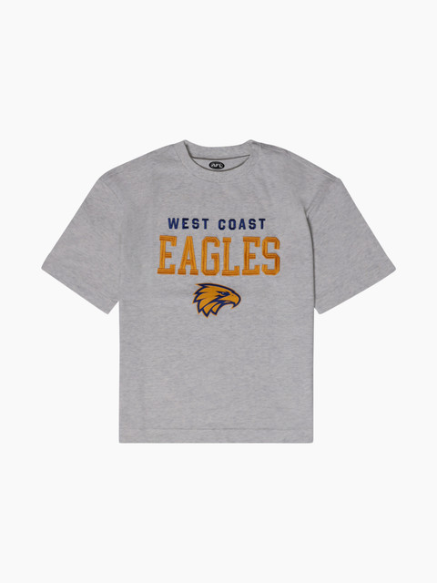 West Coast Eagles Youth Arch Vintage Tee Silver Marle (2026)