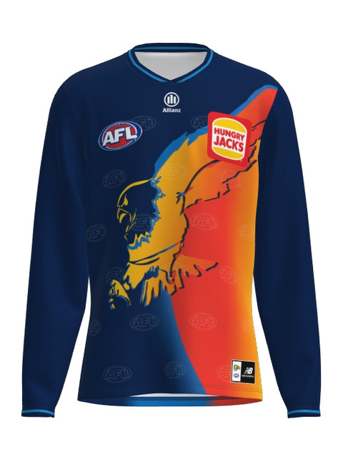 West Coast Eagles New Balance Adult Long Sleeve Gather Round Guernsey Ochre (2026) Pre-Order