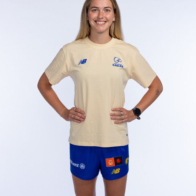 West Coast Eagles New Balance AFLW Women's Cotton Tee Cream (2026)