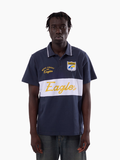 West Coast Eagles Adult Pique Panel Polo Navy (2026)