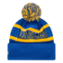 West Coast Eagles New Era Pom Knit Training Beanie Royal/Gold (2023)