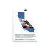 CNP California map flag poster (matte)