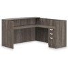 New Single Pedestal Reversible L Shape Laminate Reception Desk Grey Finish Cardinal Deal of the WEEK