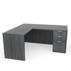 Our 6' x 6' executive desk with one sets of drawers, available in several color finishes.